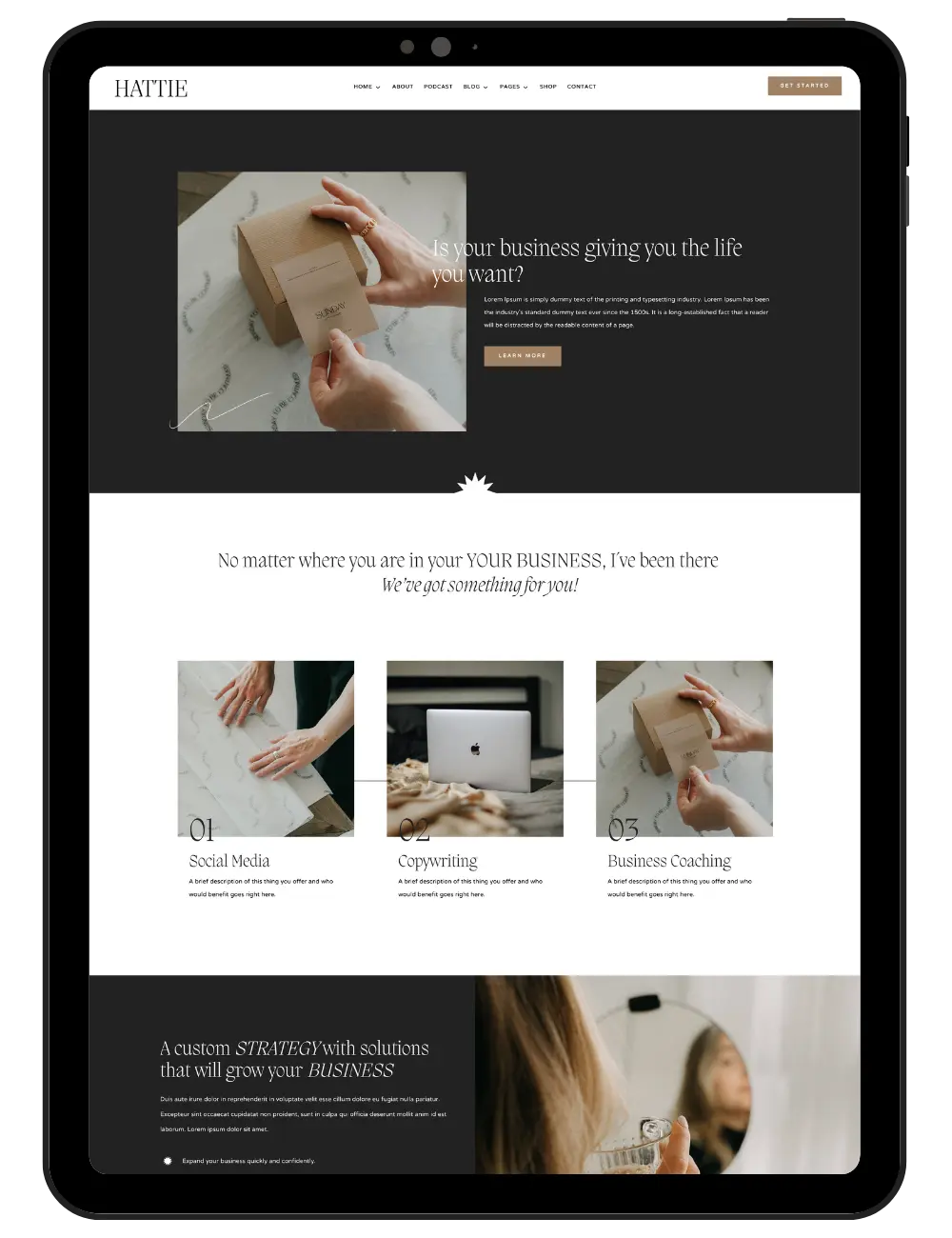 Business WordPress Theme Hattie (Divi 5) website mockup