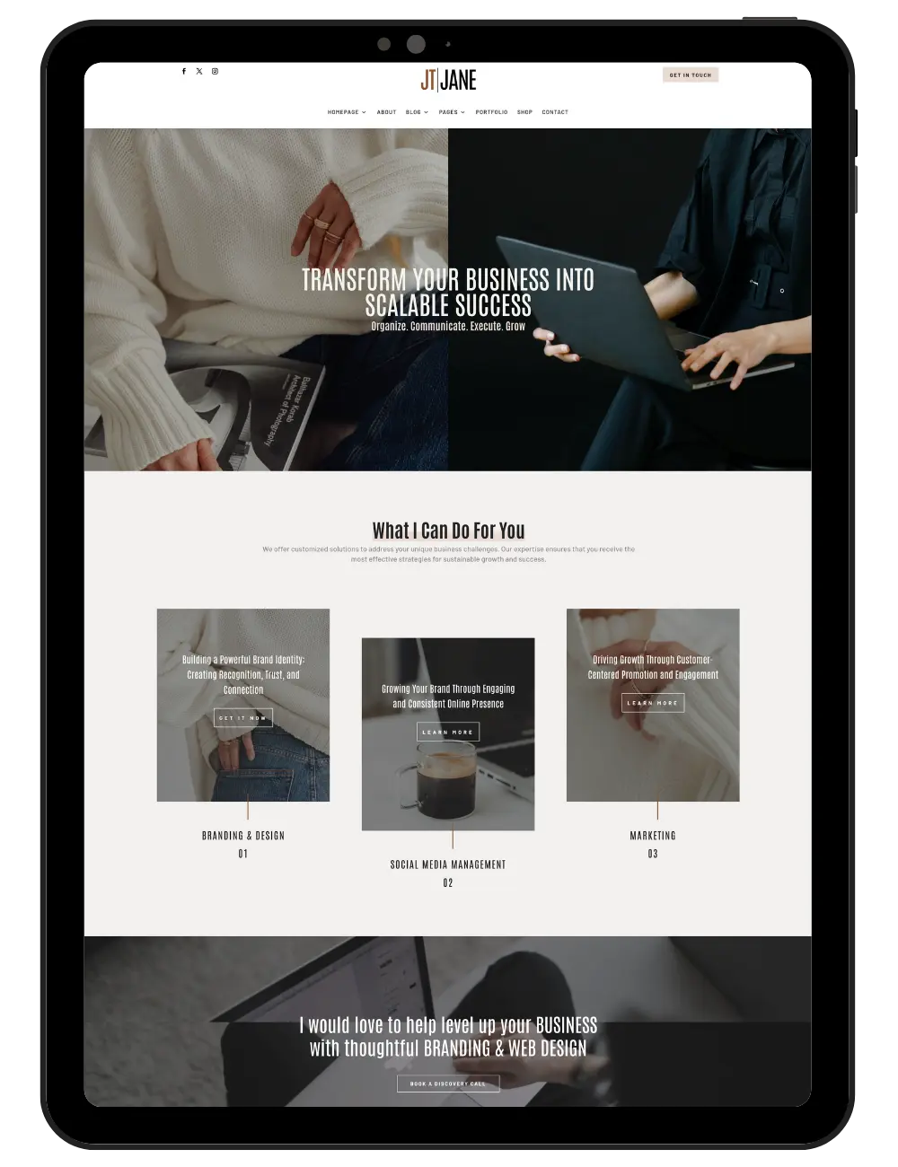 Business WordPress Theme Jane Pro (Divi 5) website mockup