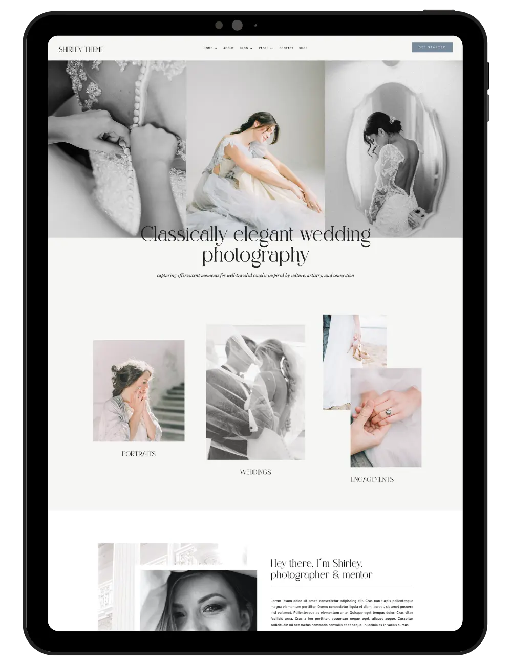 Photography WordPress Theme Shirley (Divi 5) website mockup