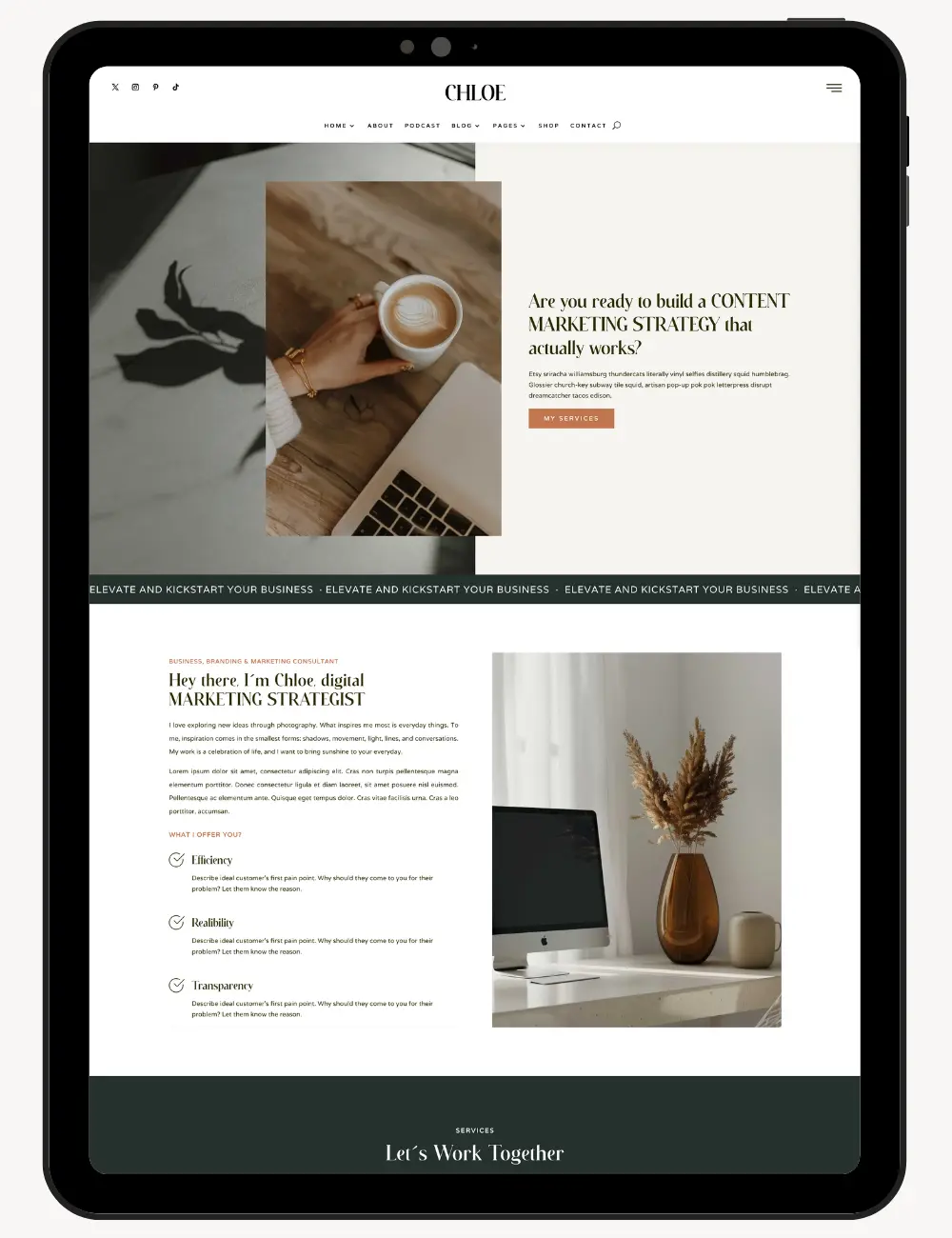 Business WordPress Theme Chloe (Divi 5) website mockup