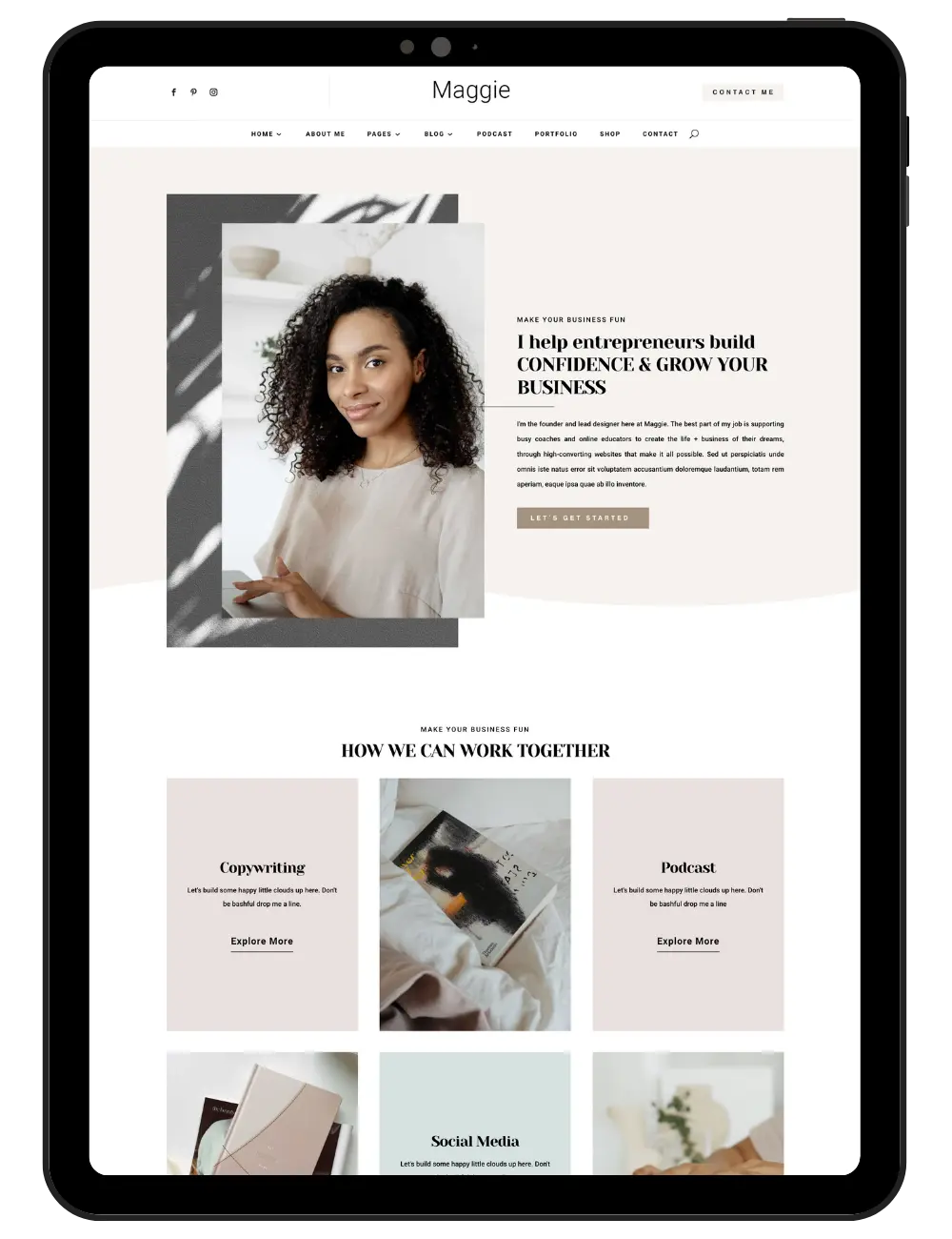 Coaching WordPress Theme Maggie (Divi 5) website mockup