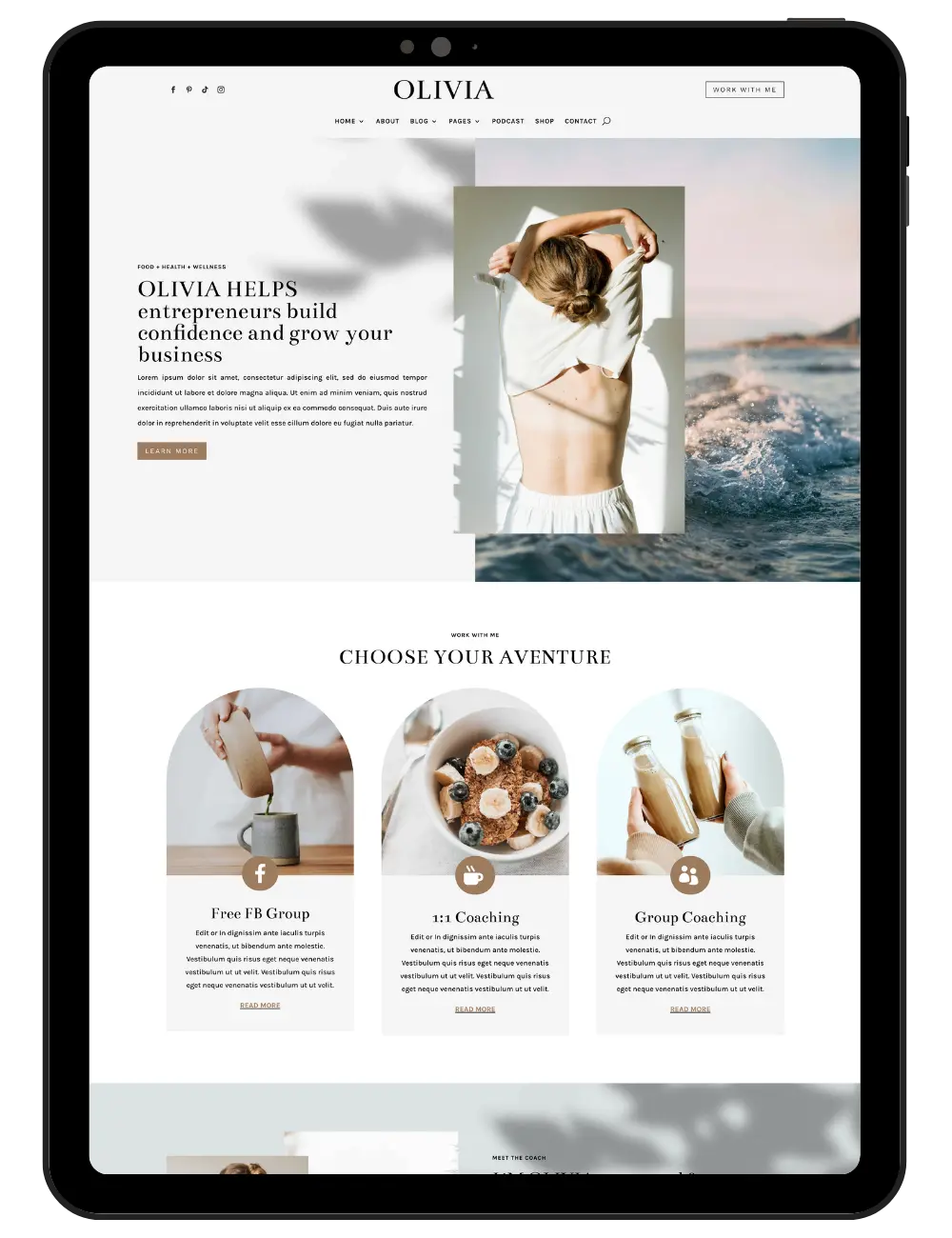 Health WordPress Theme Olivia Pro (Divi 5) website mockup